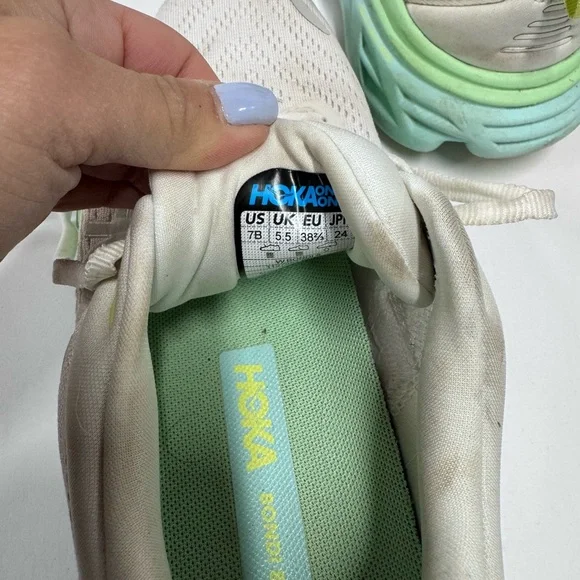 Hoka One One Bondi 8 - Blanc De Blanc - Sunlit Ocean Blue Green Women's Size 7 - Picture 6 of 8